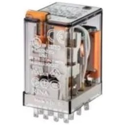 Rele Finder 553490240074 - Electromecánico 24 Vcd 4p2t 10 A · Indicador LED Integrado Alta Capacidad de Corriente · Uso Industrial y Automatización