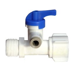VálvulaTee Diverter 1/4 de vuelta - polipropileno Rosca 1/2" HNPT X 1/2" MNPT Tubing 1/4