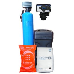 Kit Suavizador,1.5ft³, Tanque Fibra 10"X54", Tanque Salmuera 14x34”, Válvula F11-SMM-W-2.4-0.5 Control Flujo, No Ensamblado