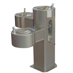 Bebedero Acero Inoxidable Triple tres Tomas y Llenador de Botellas no Filtrado