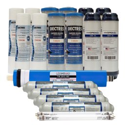 Kit de Mantenimiento 24 meses para osmosis 6 etapas 100 GPD con UV Bulbo 2 Pines