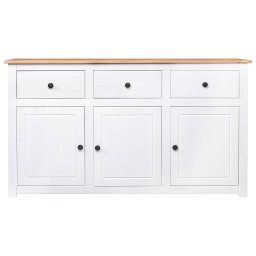 vidaXL Dressoir Panama Range 135x40x80 cm massief grenenhout wit