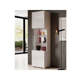 Kolomkast TOMASSON 1 deur wit/hoogglans wit met led
