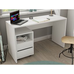 Bureau AGAMIR 130 cm wit met ladekast