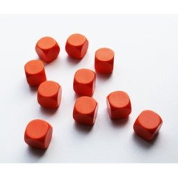 Blanco Dobbelstenen 16mm - Oranje (10 stuks)