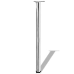 vidaXL Tafelpoten in hoogte verstelbaar chroom 870 mm 4 st