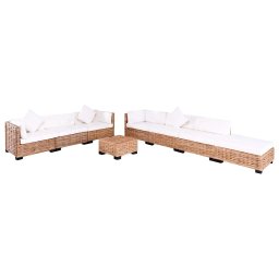 vidaXL Loungeset natuurlijk rattan 27-delig