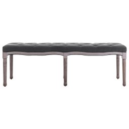 vidaXL Bankje 150x40x48 cm linnen massief hout donkergrijs