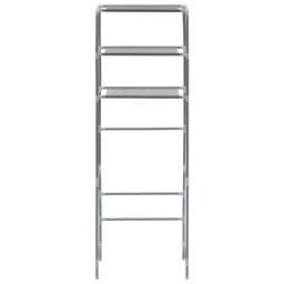 vidaXL Opbergrek voor boven toilet 3-laags 53x28x169 cm zilverkleurig
