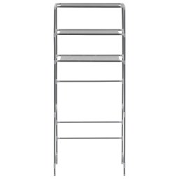 vidaXL Opbergrek voor boven wasmachine 3-laags 69x28x169 cm zilver