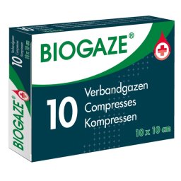 Biogaze Verbandgazen 10x10cm 10st