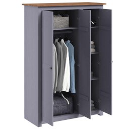 vidaXL Kledingkast Panama Range 118x50x171,5 cm grenenhout grijs