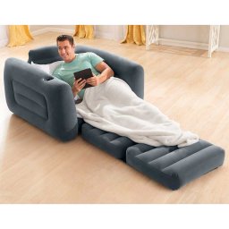 INTEX Stoel uitklapbaar 117x224x66 cm donkergrijs