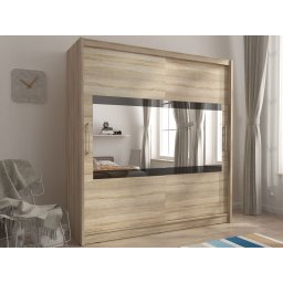 Kledingkast MADJER III 2 schuifdeuren 180 cm sonoma eik
