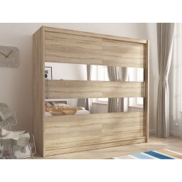 Kledingkast MADJER II 2 schuifdeuren 200 cm sonoma eik