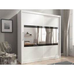 Kledingkast MADJER III 2 schuifdeuren 180 cm wit