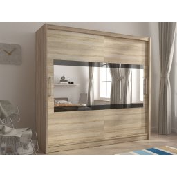Kledingkast MADJER III 2 schuifdeuren 200 cm sonoma eik