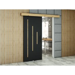 Schuifdeur LONDINI zwart/artisan eik