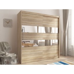 Kledingkast MADJER II 2 schuifdeuren 180 cm sonoma eik