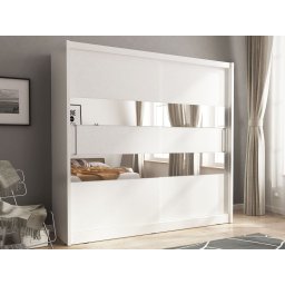 Kledingkast MADJER II 2 schuifdeuren 200 cm wit