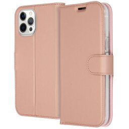 Accezz Wallet Case voor Apple iPhone 12 Pro Max Telefoonhoesje Roze