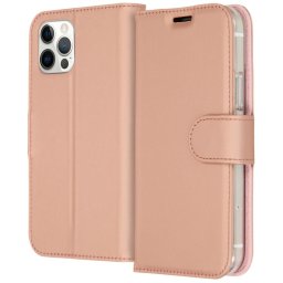 Accezz Wallet Case voor Apple iPhone 12 (Pro) Telefoonhoesje Roze
