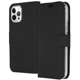 Accezz Wallet Case voor Apple iPhone 12 Pro Max Telefoonhoesje Zwart