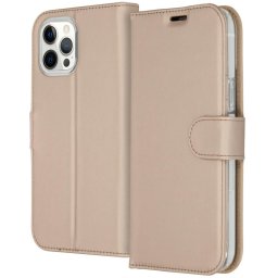 Accezz Wallet Case voor Apple iPhone 12 Pro Max Telefoonhoesje Goud