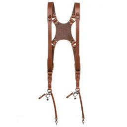 The Hantler Dual camera harness Cognac/Brass Large