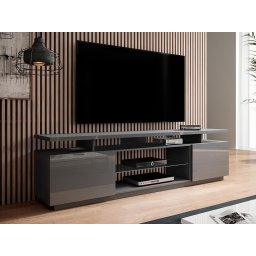 Tv-meubel EVOPE 2 deuren grafiet/hoogglans grafiet