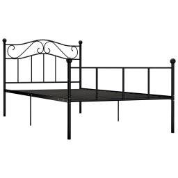 vidaXL Bedframe metaal zwart 90x200 cm