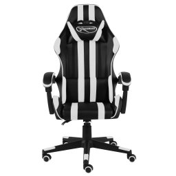 vidaXL Racestoel kunstleer zwart en wit
