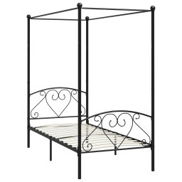 vidaXL Hemelbedframe metaal zwart 90x200 cm