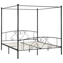 vidaXL Hemelbedframe metaal zwart 180x200 cm