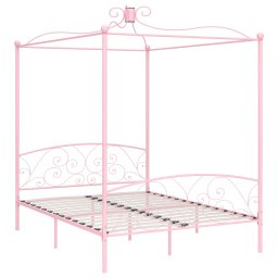 vidaXL Hemelbedframe metaal roze 160x200 cm
