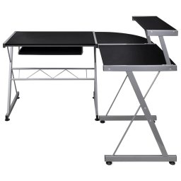 vidaXL Hoekbureau 132x112x99 cm bewerkt hout zwart