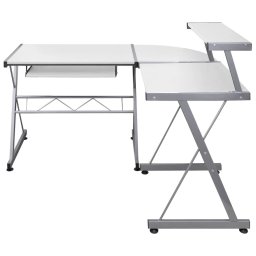 vidaXL Hoekbureau 132x112x99 cm bewerkt hout wit