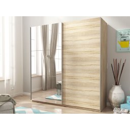 Kledingkast MIKAZA II 2 schuifdeuren 150 cm sonoma eik