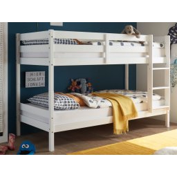 Stapelbed MORIANNE 90x200 cm wit met 2 oprolbare lattenbodems