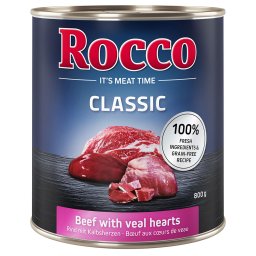 24x800g Rund met Kalfsharten Rocco Hondenvoer