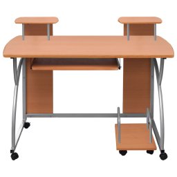 vidaXL Computerbureau 110x52x88,5 cm bewerkt hout bruin
