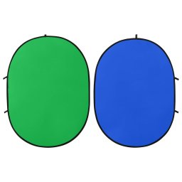 vidaXL Achtergrondscherm studio 2-in-1 ovaal 200x150 cm groen en blauw