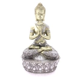 Tibetaanse Meditatie Boeddha Urn Zilver - Goud (1.5 liter)