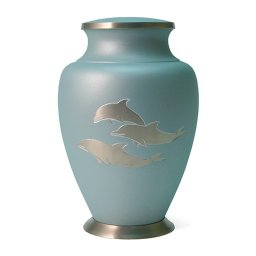 Grote Messing Aria Dolfijnen Urn (3.5 liter)