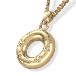 Ronde Gouden Ashanger met Pootafdrukjes