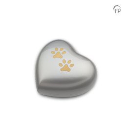 Mini Hart Dieren Urn Matzilver Pootjes (0.08 liter)