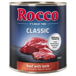6x800g Rund met Lam Rocco Hondenvoer
