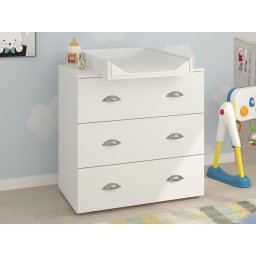 Commode met luierplank MIAMO 3 lades wit