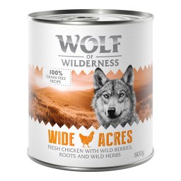24x800g Wide Acres Kip Wolf of Wilderness Hondenvoer