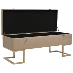 vidaXL Bankje met opbergvak 105 cm fluweel beige